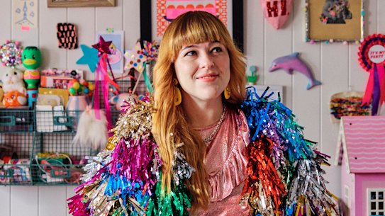 Brisbane designer, artist and author Rachel Burke at home in her studio.
