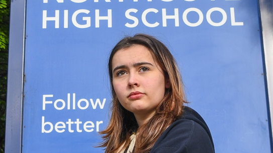 Northcote High School year 12 student Josie Armstrong fears that a stint in self-isolation could derail her exams.