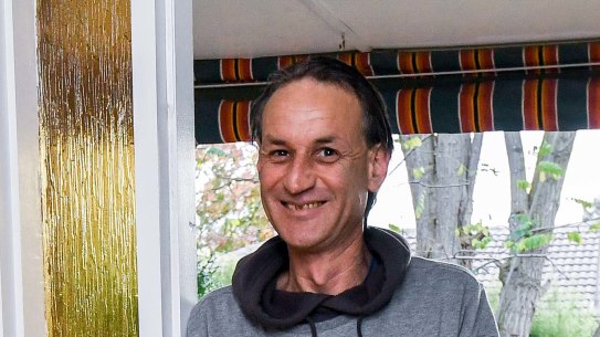 Daniel Duivenvoorden is one of the first formerly homeless people to be moved out of a hotel and into permanent housing under the From Homelessness to a home program. 11th May 2021 The Age News Picture by JOE ARMAO