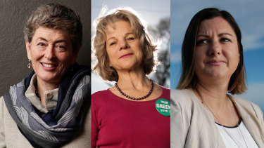 Eden-Monaro byelection candidates: Liberal Fiona Kotvojs, Greens' Cathy Griff, and Labor's Kristy McBain.