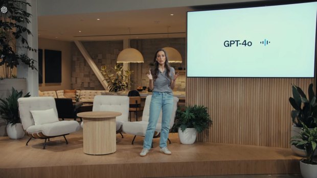 OpenAI CTO Mira Murati announces GPT-4o last week.