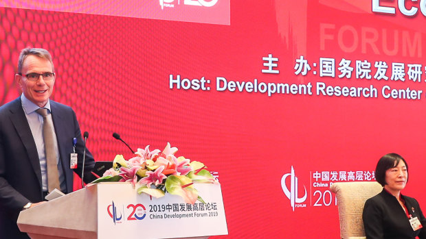 BHP CEO Andrew Mackenzie at the China Development Forum 2019 in Beijing.