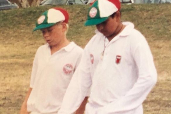 Cricketers David Warner and Usman Khawaja in their junior days.