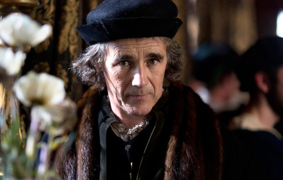 Mark Rylance as Thomas Cromwell in the adapation of Wolf Hall. Hilary Mantel’s historical fiction writing credentials are unmatched.