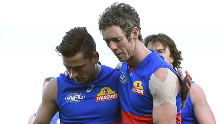 No hard feelings: Luke Dahlhaus and Bob Murphy.