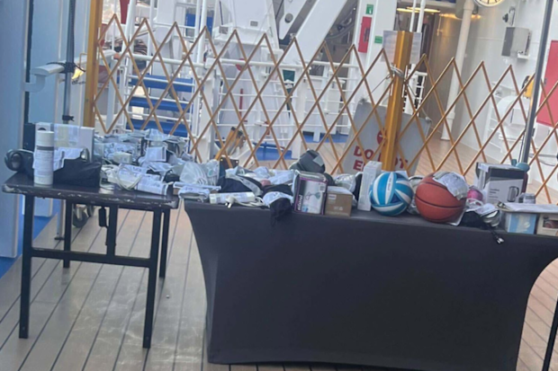 A table of all the items taken off cruisers in Sydney.