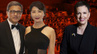 Melbourne Symphony Orchestra chairman David Li with his wife Angela, and former managing director Sophie Galaise.