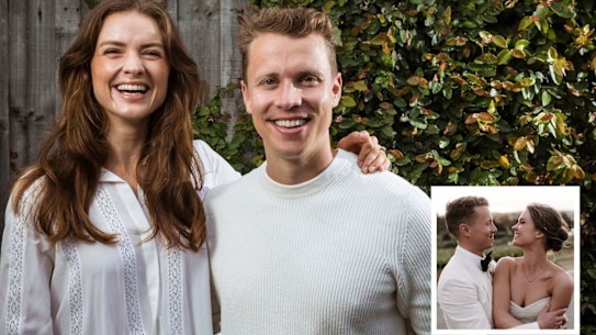 “You can still call me, Dalton, Dalt, Dolphin, whatever you like,” wrote Dalton Henshaw, pictured, right, on Instagram, about marrying Laura Henshaw (left), whose surname he has taken, noting that he was starting a new chapter “with my beautiful, driven and inspirational wife by my side as, Mr Henshaw.”