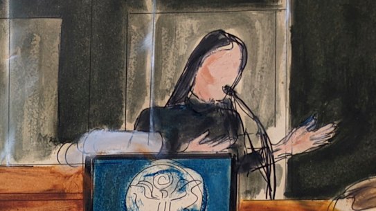 Aassistant US attorney Alison Moe questions an unidentified victim about her experiences with Jeffery Epstein and Ghislaine Maxwell in New York. 