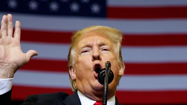 President Donald Trump speaks at a campaign rally in Texas this week.