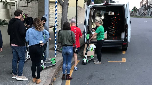 Lime claims people are lining up to take scooters on Brisbane streets after they have been repaired and returned to popular locations.