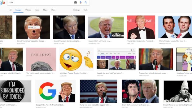 A screen shot of Google Images search results for the "idiot" on Wednesday.