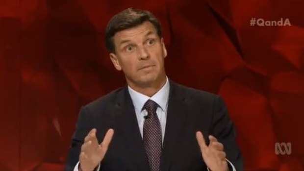 Liberal MP Angus Taylor was asked several times about bullying and the example set by politicians.