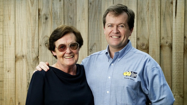 Opposition Leader Bill Shorten and his mother, Ann, pictured in Mr Shorten's AWU days.