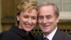 Harold Evans and Tina Brown pictured in 2000, after she received aher CBE from Queen Elizabeth at Buckingham Palace.