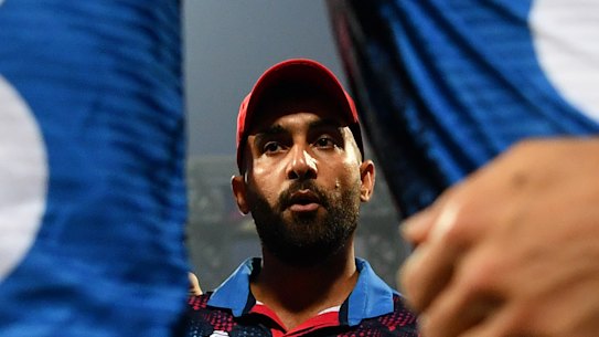 Afghanistan captain Hashmatullah Shahidi rallies his side during the World Cup.