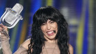 Loreen of Sweden celebrates with the trophy after winning the grand final of the Eurovision Song Contest in Liverpool.