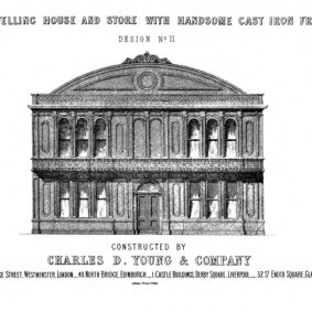 An illustration from a Scottish manufacturer of iron buildings. that included the model used for NSW’s Legislative Council. The original dome roof was replaced. 