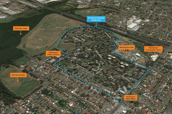 The 30-hectare Riverwood Estate between the M5 and Belmore Road will be one of the state’s largest urban renewal projects.