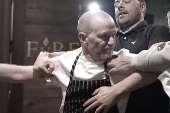 Chef John Mountain got into a physical altercation with vegan activists on Saturday night at his Perth restaurant.