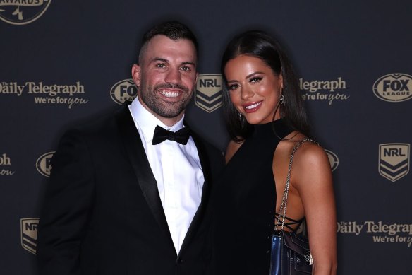 New Roos skipper James Tedesco and his fiancee Maria Glinellis at the Dally M Awards