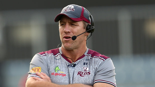 Brad Thorn on the sideline ahead of last week's close Super Rugby loss to the Crusaders.