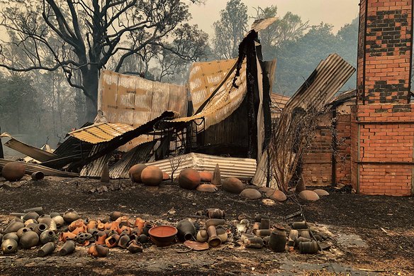 The original Bandicoot Pottery studio which was destroyed in the 2019 bushfires. 