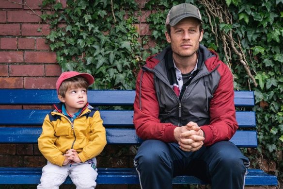 James Norton (right) plays a terminally ill father looking for new foster parents for his son, Michael (played by Daniel Lamont) in Nowhere Special.