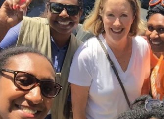 Elizabeth Broderick in Papua New Guinea last September, during the launch of an initiative to tackle family and sexual violence. 
