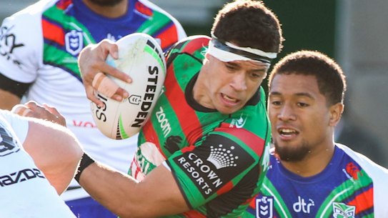 Dane Gagai in action during the 60-22 hammering of the New Zealand Warriors.