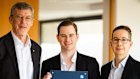 Microba Life Sciences chairman Ian Frazer, CEO Luke Reid and co-founder Gene Tyson at the listing ceremony in April 2022.