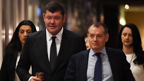 Crown's major shareholder James Packer (left) and executive chairman John Alexander.