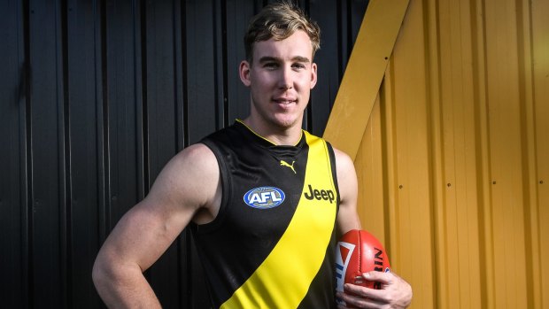 The Age, Sport, 08/10/2018, photo by Justin McManus. Richmond's new signing: Tom Lynch.