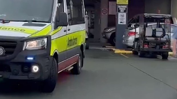 The crime scene near the Boardwalk Tavern and Gold Coast Radiology in Hope Island, wher<em></em>e a man was reportedly pulled from a car and stabbed.