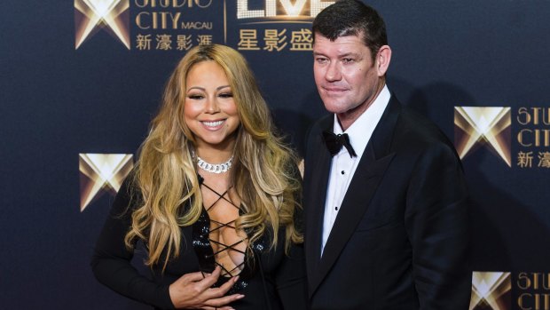 James Packer with ex-fiance Mariah Carey.
