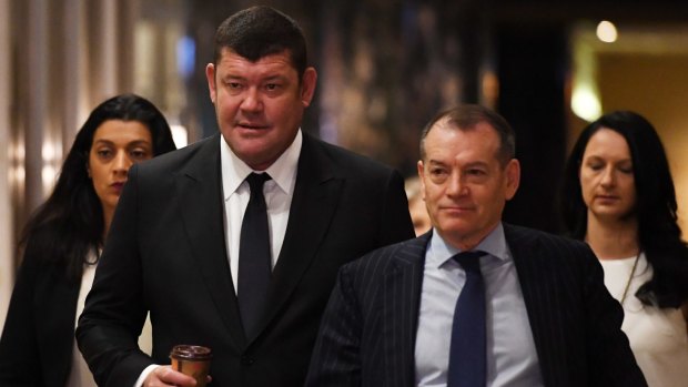 Crown's major shareholder James Packer (left) and executive chairman John Alexander.