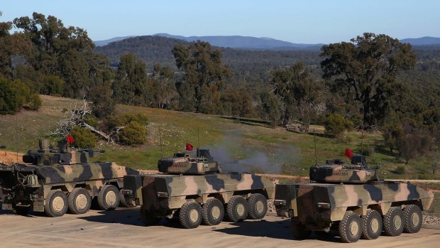 A firepower demonstration at Puckapunyal Range, Victoria in 2017.