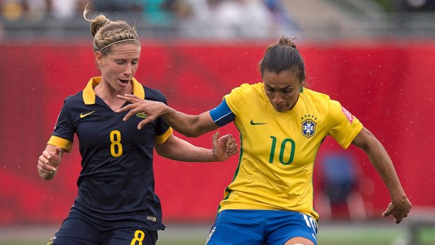 Marta in action against Australia at the last World Cup.