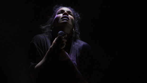 Zahra Newman stars in the Malthouse Theatre's reinterpretation of <i>Wake in Fright</i>.