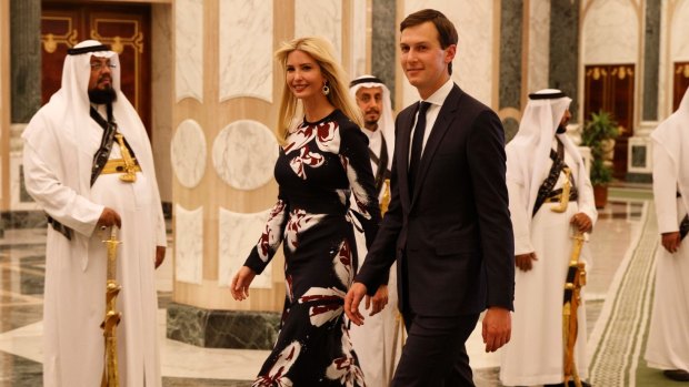 Jared Kushner with his wife Ivanka Trump during US President Donald Trump's visit to Riyadh, Saudi Arabia.