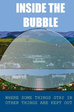 Artist Michael Ashley's version of the Canberra bubble.