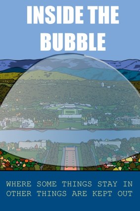 Artist Michael Ashley's version of the Canberra bubble.
