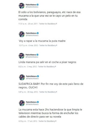 The series of tweets from Pablo Matera.