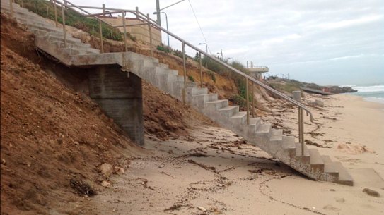 Stairs to a beach near Mettams Pool at North Beach are in danger of collapsing, with the council now getting involved.