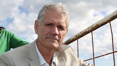 Drew Hutton (front), pictured with Friends of the Earth campaigner Cam Walker in 2013.