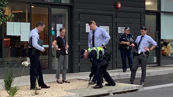 Police search drains near where the woman's body was found in Bundoora.