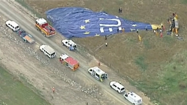 The balloon that crash landed near the intersection of High Street Rd and Eastlink at Wantirna South.