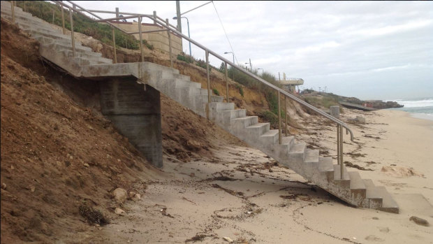 Stairs to a beach near Mettams Pool at North Beach are in danger of collapsing, with the council now getting involved.