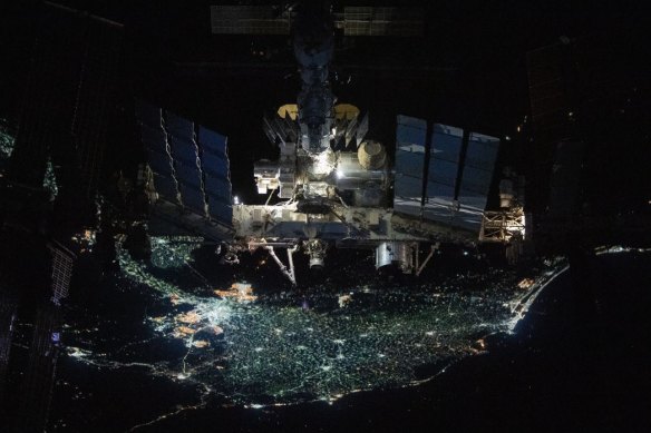 The ISS above Egypt’s Nile Delta in late 2021.