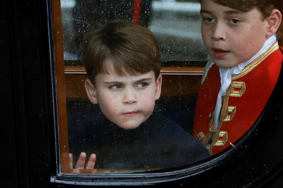 Debonair part-time super-agent Prince Louis, taking it all in at the coronation.